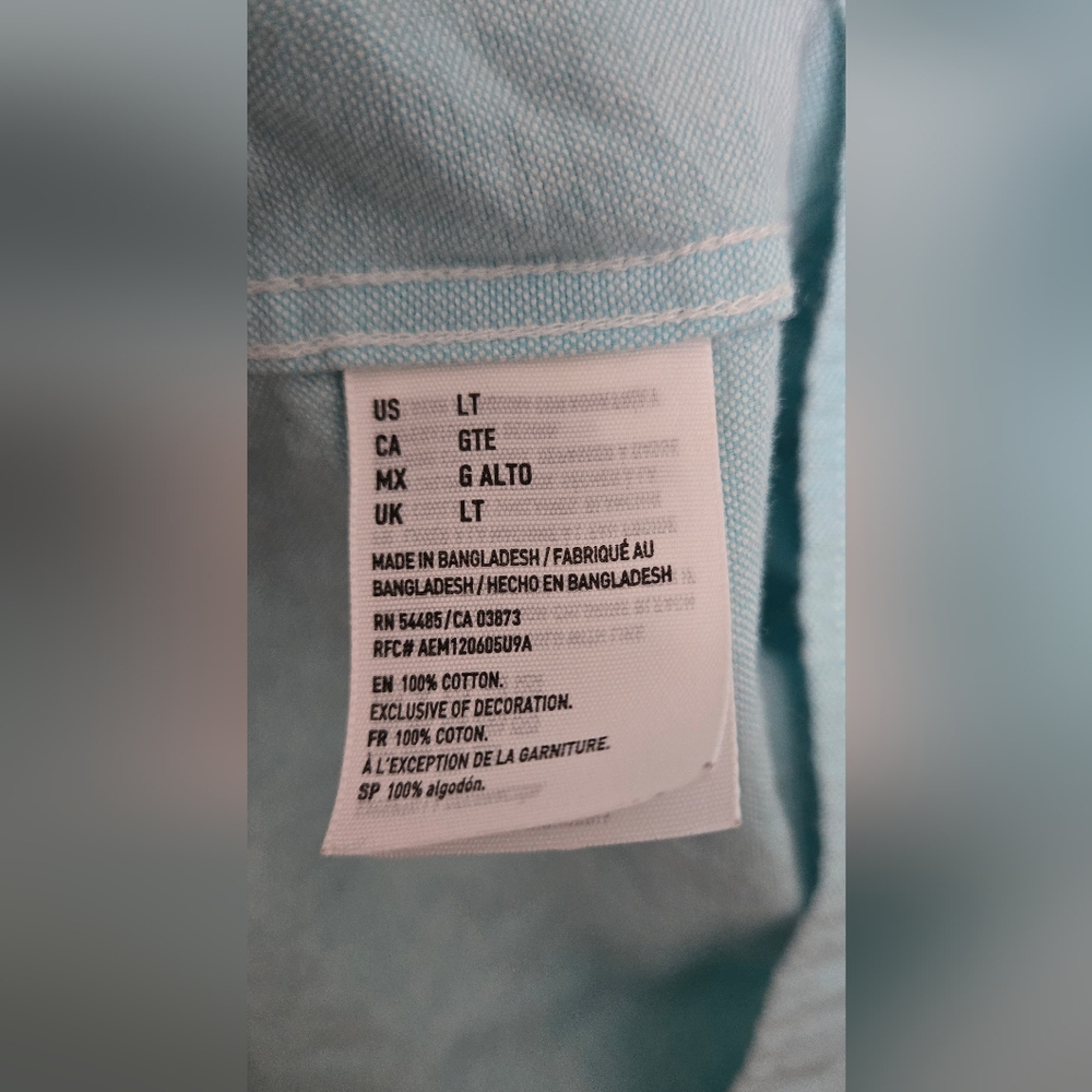 American Eagle Outfitters Light Blue Casual Button Down Long Sleeve Shirt - Picture 6 of 9